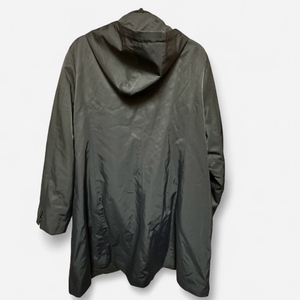 Navy Blue Eileen Fisher Hooded Rain Jacket with Fleece Lining - Picture 2 of 6